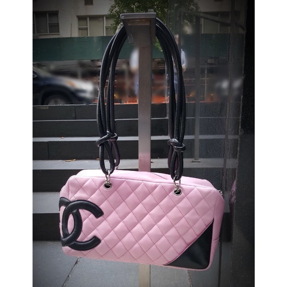 SOLD!!!!! CHANEL BOWLER BAG soft pink &black color - Picture 6 of 8